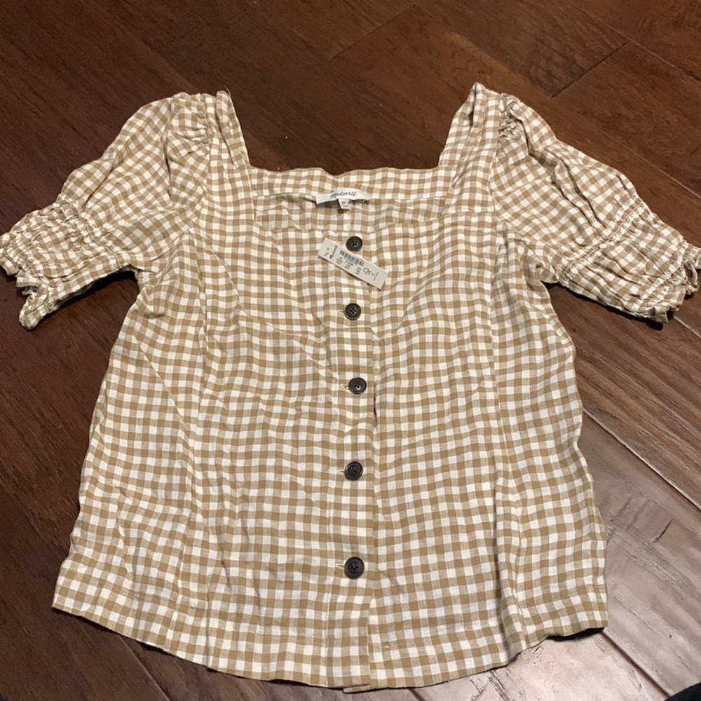 Madewell Square Neck Linen Blouse